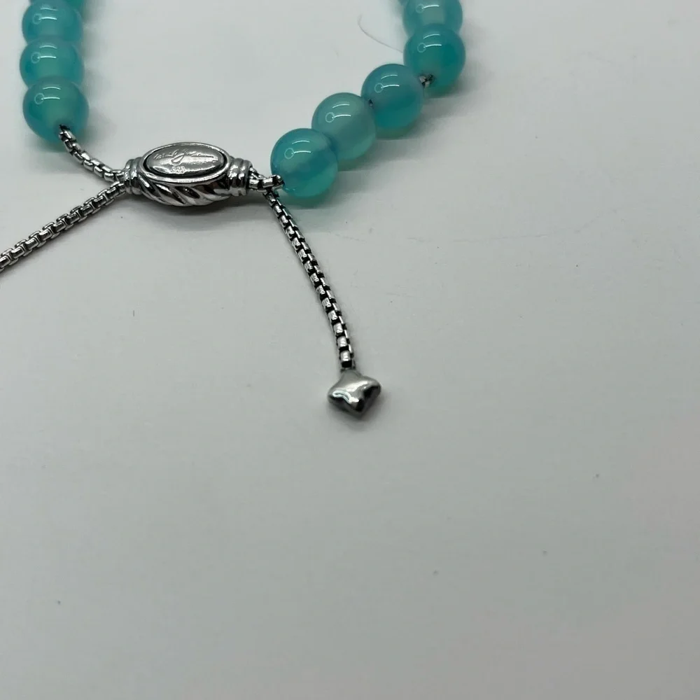 David Yurman woman’s aqua Caledonia spiritual bead bracelet 8mm